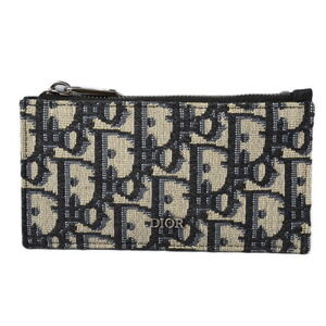 Dior Card Case Wallet Coin OBLIQUE Navy Blue